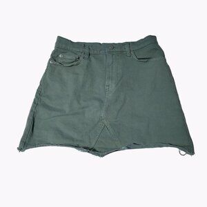 Gap Jean Skirt Womens Size 27 Mini Short Olive Green Denim Pencil Casual